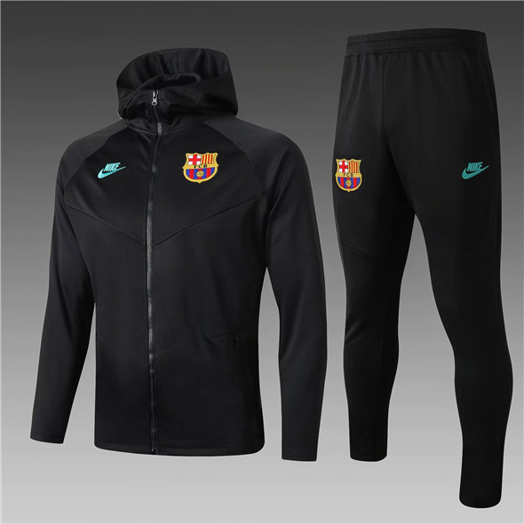 barcelona 2020 sudadera con capucha de fútbol negro